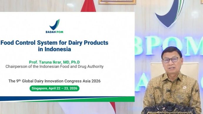Kepala Badan Pengawas Obat dan Makanan (BPOM) Taruna Ikrar dalam The 9th Global Dairy Industry Conference (GDIC) Asia 2026, di Singapura, Jumat 22 Mei 2026. ANTARA/HO - BPOM.