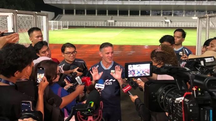 Pelatih timnas Indonesia John Herdman di Stadion Madya Gelora Bung Karno, Jakarta, Jumat, 22 Mei 2026.