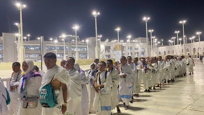 Seluruh jemaah haji Indonesia telah tiba di Makkah dan memasuki fase akhir menjelang keberangkatan ke Arafah. (Foto: Istimewa/Kementerian Haji dan Umrah)