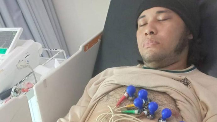 Calvin Dores yang disebut terkena serangan jantung. 