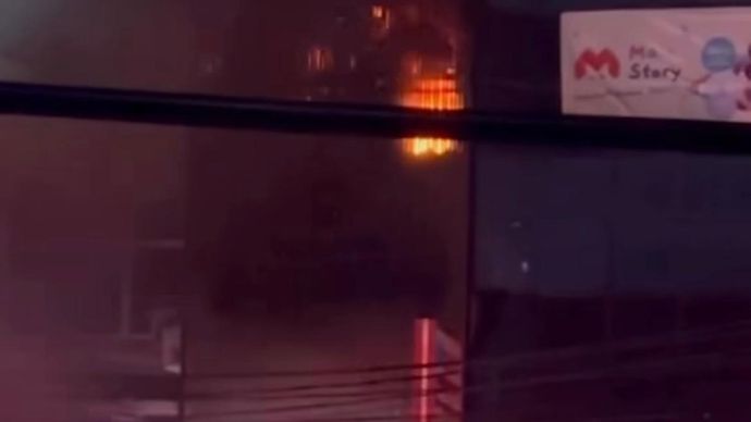 Ruko kebakaran di Tanah Abang, Jakarta Pusat. 