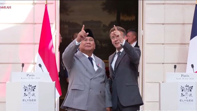 Presiden Prabowo Subianto dan Presiden Prancis Emmanuel Macron 