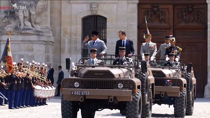 Prabowo Subianto tiba di Istana Elysee, Paris, Prancis, dalam rangka kunjungan kenegaraan pada Kamis, 28 Mei 2026 sore waktu setempa