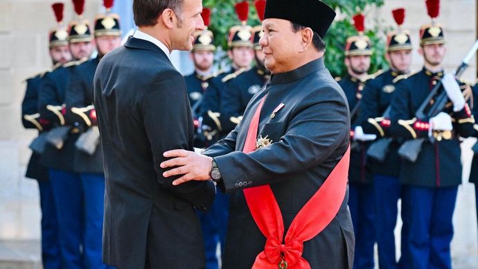 Jakarta -&nbsp;  Presiden Prabowo Hadiri Jamuan Santap Malam Kenegaraan di Istana &Eacute;lys&eacute;e Paris