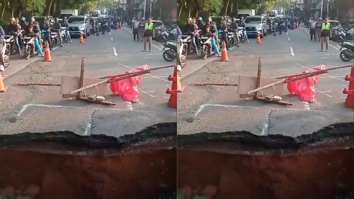 Jalan Amblas di Lenteng Agung