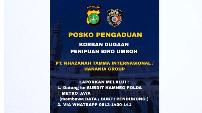 Polda Metro Jaya Buka Posko Pengaduan Korban Penipuan Umrah