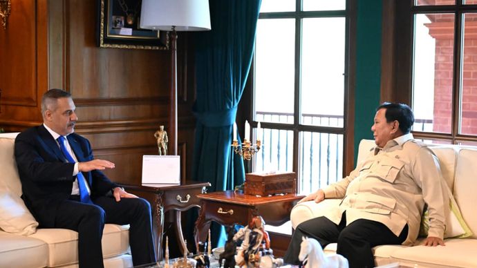Presiden Republik Indonesia Prabowo Subianto menerima kunjungan Menteri Luar Negeri Republik T&uuml;rkiye Hakan Fidan di kediaman Hambalang, Jawa Barat, pada Rabu, 3 Juni 2026