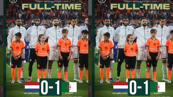 Anis Hadj Moussa mengantarkan Aljazair menciptakan kejutan dengan membungkam Belanda 1-0 pada pertandingan persahabatan di Stadion De Kuip, Rotterdam, Belanda, Kamis.