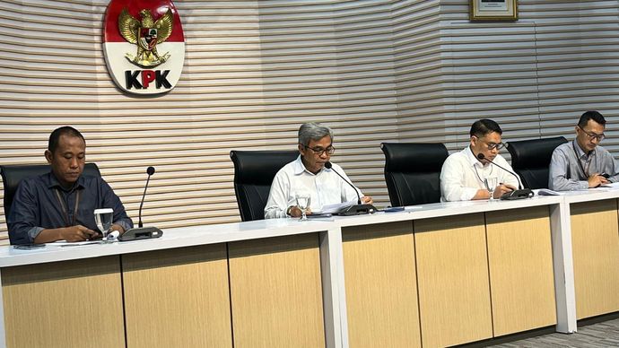 konferensi pers di Gedung KPK