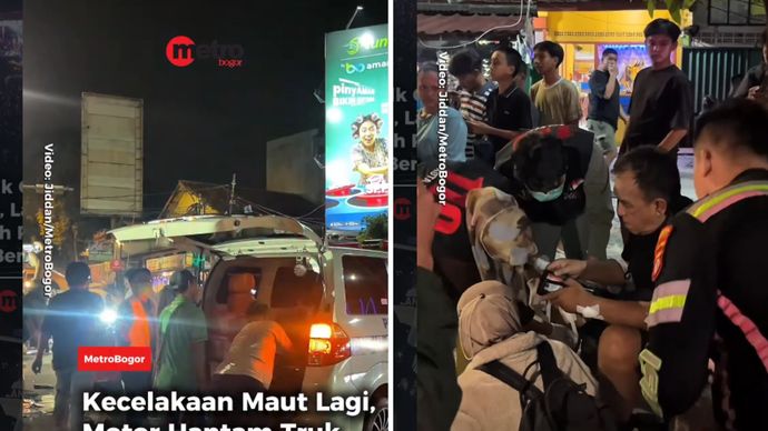 Pemotor Tewas Dihantam Truk di Jambu Dua Bogor