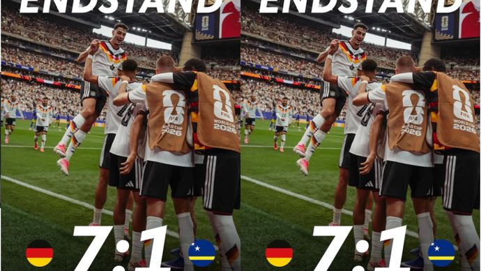 Jerman mengawali kiprahnya dalam Piala Dunia 2026 dengan kemenangan telak 7-1 atas debutan Curacao pada laga pertama Grup E di NRG Stadium, Houston, Amerika Serikat pada Senin.