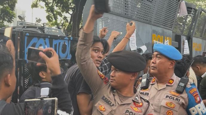 Demo mahasiswa di Patung Kuda Jakpus
