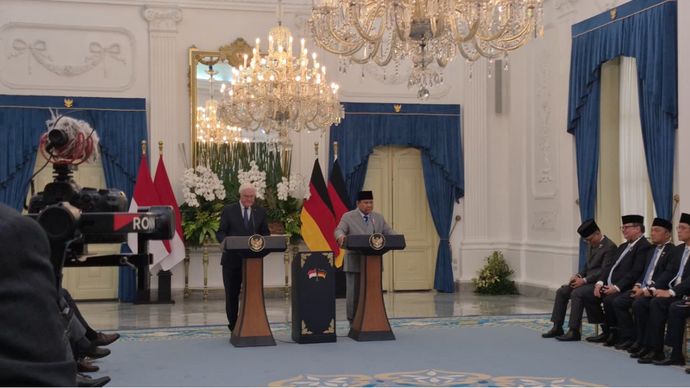 Presiden RI Prabowo Subianto dan Presiden Republik Federasi Jerman Frank-Walter Steinmeier