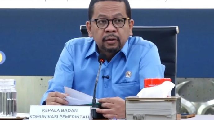 Kepala Badan Komunikasi Pemerintah (Bakom) Muhammad Qodari di Kantor Bakom, Jakarta..