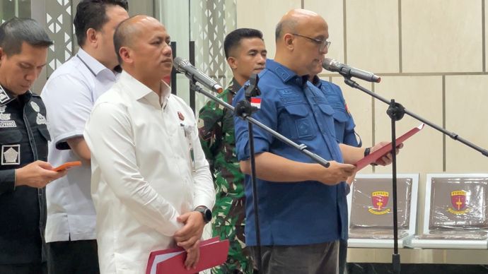 Konferensi pers penetapan tersangka baru kasus korupsi MBG.