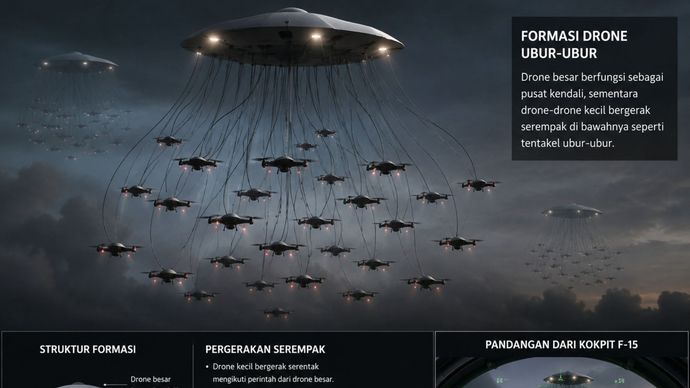 Ilustrasi Drone Ubur Ubur Milik Iran