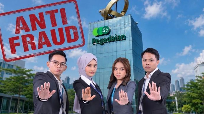 Ilustrasi - Poster komitmen penerapan prinsip zero tolerance terhadap kecurangan Pegadaian.
