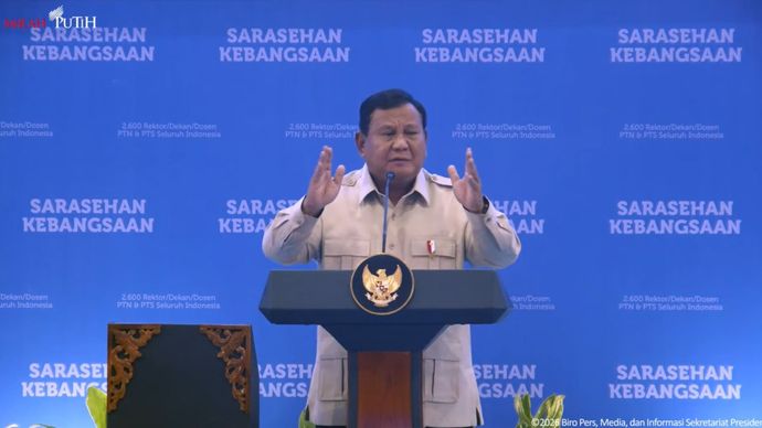 Presiden Prabowo di acara Sarasehan Kebangsaan