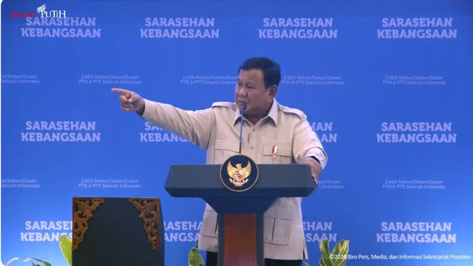 Presiden Prabowo Subianto di acara Sarasehan Kebangsaan