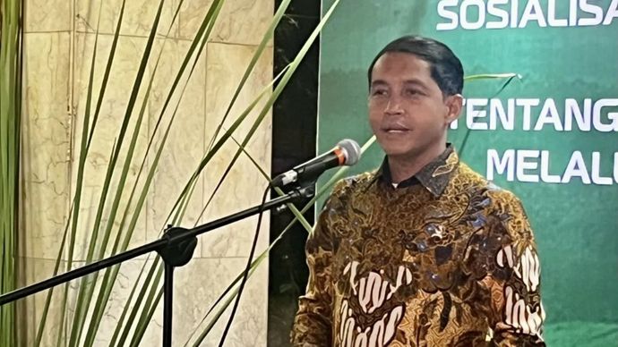 Menteri Kehutanan (Menhut) Raja Juli Antoni dalam konferensi pers di Auditorium Dr. Soedjarwo, Gedung Manggala Wanabakti, Kementerian Kehutanan (Kemenhut) RI, Jakarta, Rabu, 29 April 2026.