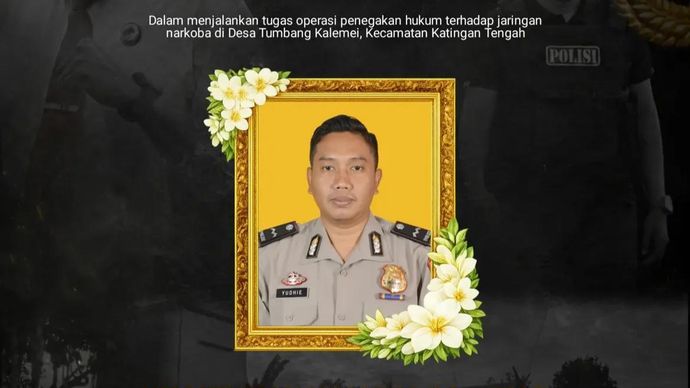 Polisi yang tewas saat gerebek bandar narkoba di Katingan, Kalimantan Tengah. 
