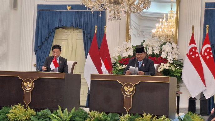Presiden RI Prabowo Subianto dan Perdana Menteri (PM) Singapura Lawrence Wong