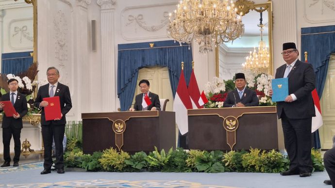 Presiden RI Prabowo Subianto dan Perdana Menteri (PM) Singapura Lawrence Wong