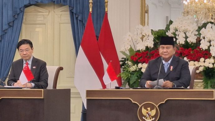 Presiden RI Prabowo Subianto dan Perdana Menteri (PM) Singapura Lawrence Wong