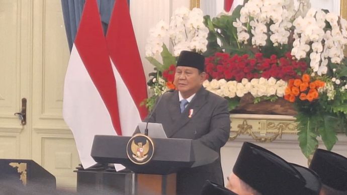 Presiden Prabowo Subian dan PM Narendra Modi di Istana Merdeka