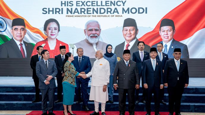 Perdana Menteri India Narendra Modi mengunjungi Gedung DPR RI. 