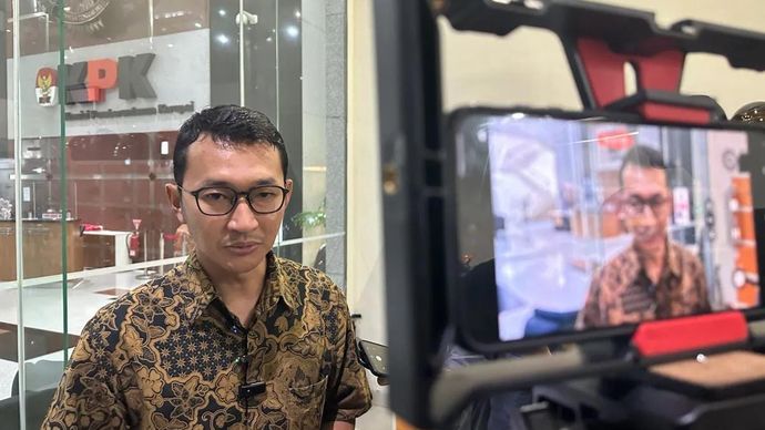 Juru Bicara Komisi Pemberantasan Korupsi (KPK) Budi Prasetyo memberikan keterangan, di Gedung Merah Putih KPK, Jakarta, Selasa, 7 Juli 2026