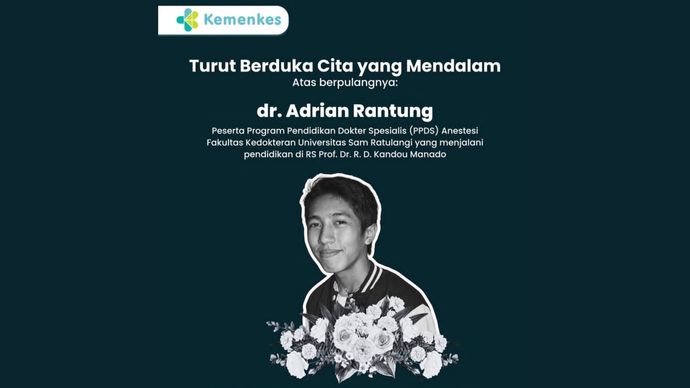 Dokter PPDS Unsrat dr. Adrian Rantung Meninggal Dunia
