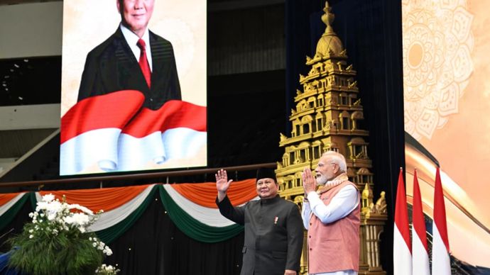 Presiden Republik Indonesia, Prabowo Subianto menghadiri acara Indian Community Reception yang digelar di Jakarta International Convention Center (JICC)