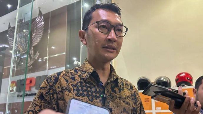 Juru Bicara Komisi Pemberantasan Korupsi Budi Prasetyo memberikan keterangan di Gedung Merah Putih KPK, Jakarta, Selasa, 7 Juli 2026