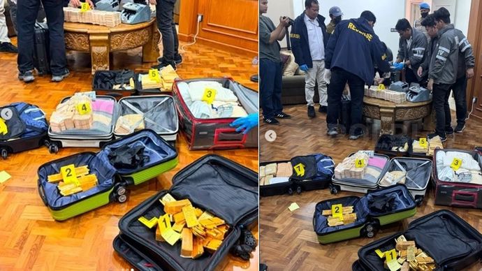 Korps Pemberantasan Tindak Pidana Korupsi (Kortas Tidpikor) Polri menyita 74 Kg emas dan dollar dari sebuah rumah mewah di kawasan Sentul, Jawa Barat, terkait kasus tiga korupsi yakni kasus blackout PLN, PT Asabri, dan Krakatau Steels.