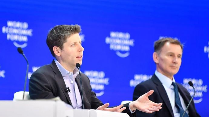 CEO OpenAI Sam Altman berpidato di World Economic Forum di Davos, Swis, pada 19 Januari 2024.