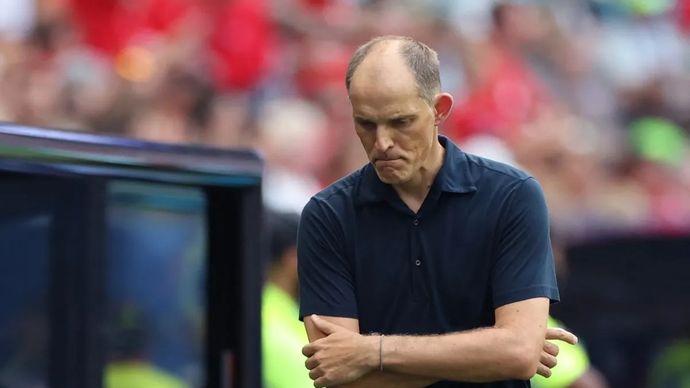 Pelatih timnas Inggris Thomas Tuchel saat pertandingan perempat final Piala Dunia 2026 antara Inggris dan Norwegia di Miami Stadium, Florida, Amerika Serikat, pada Sabtu, 11 Juli 2026.