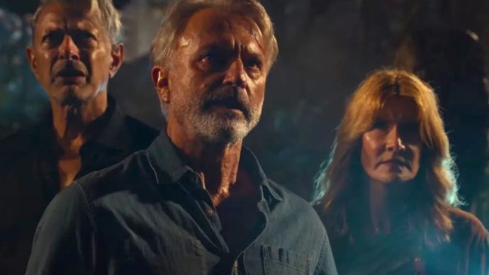 Sam Neill, Laura Dern dan Jeff Goldblum dalam 