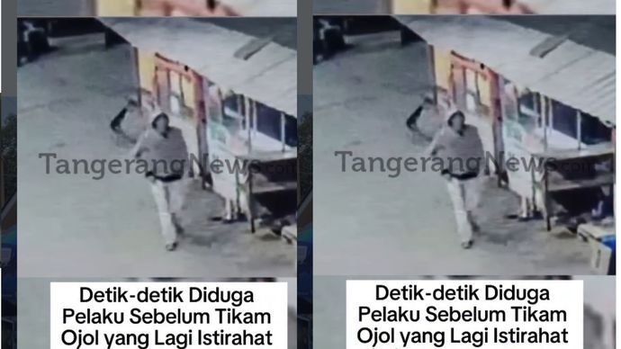 VIDEO: Detik-detik Pelaku Pembunuh Ojol di Kosambi Terekam CCTV Warga
