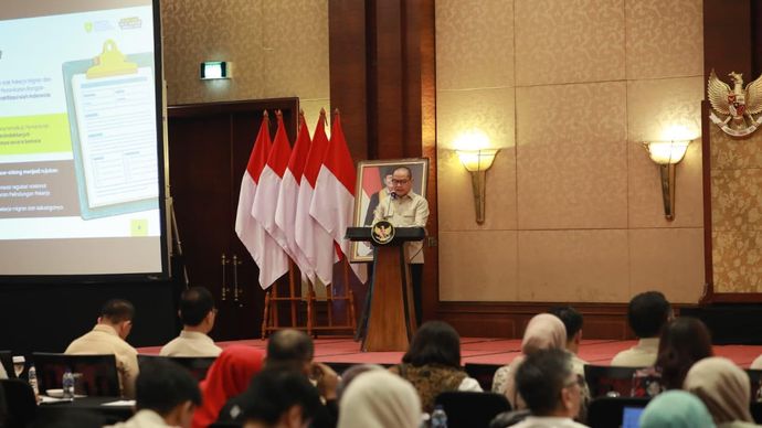 Menteri Pelindungan Pekerja Migran Indonesia (P2MI), Mukhtarudin, membuka Forum Diseminasi Concluding Observations (CO) Komite PBB untuk Pelindungan Hak-Hak Pekerja Migran dan Anggota Keluarganya, Committee on the Protection of the Rights of All Migrant Workers and Members of Their Families (CMW) serta Penyusunan Rencana Aksi Nasional (RAN).