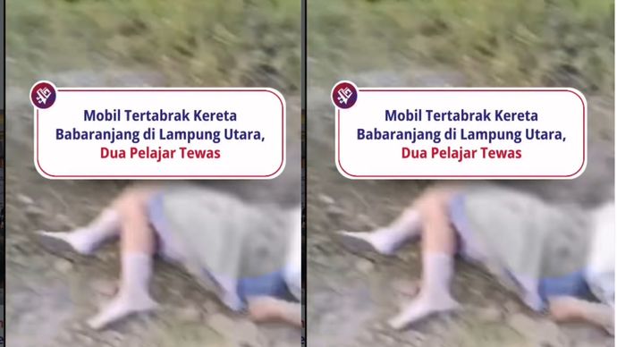 Dua orang pelajar meninggal dunia setelah mobil Daihatsu Ayla yang ditumpanginya tertabrak Kereta Api Babaranjang di perlintasan kereta api Desa Negeri Ratu, Sungkai Utara, Kabupaten Lampung Utara, Selasa (14/7/2026) pagi.