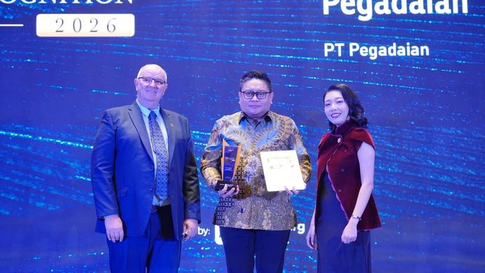 Dukung Asta Cita Pemerintah RI, Pegadaian Raih Penghargaan Top Company in Bullion Bank Industry 2026.