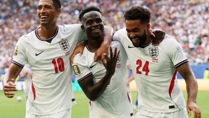 Inggris menundukkan Prancis 6-4 dan finis ketiga di Piala Dunia 2026. (Foto: England football team @england) 