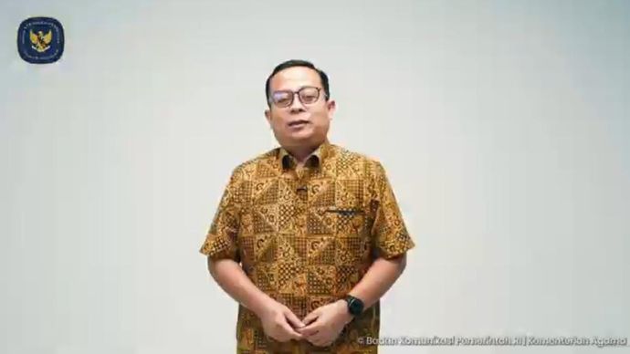 screenshot - Kepala Biro Humas dan Komunikasi Publik Kementerian Agama, Thobib Al Asyhar, menyampaikan Kementerian Agama menghadirkan Aplikasi Manajemen Aduan Anti Kekerasan (AMAN) sebagai kanal pelaporan dugaan kekerasan di lingkungan pendidikan keagamaan, Senin, 20 Juli 2026
