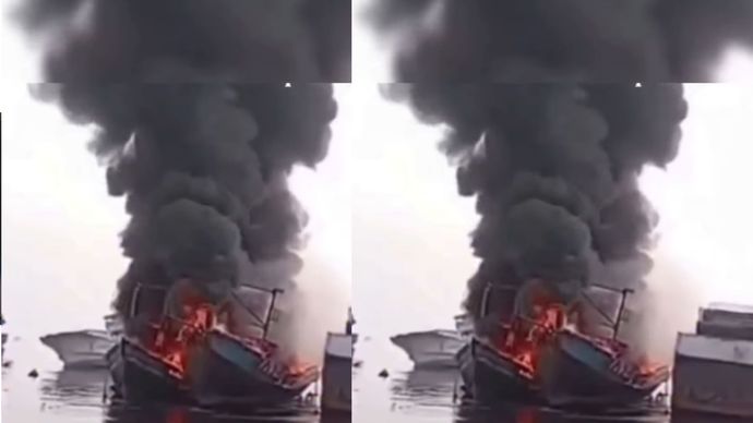 VIDEO : Kapal Terbakar di Muara Angke