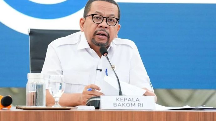 Kepala Badan Komunikasi Pemerintah (Bakom) RI Muhammad Qodari dalam Konferensi Pers di Kantor Bakom RI, di Jakarta, Kamis, 2 Juli 2026.
