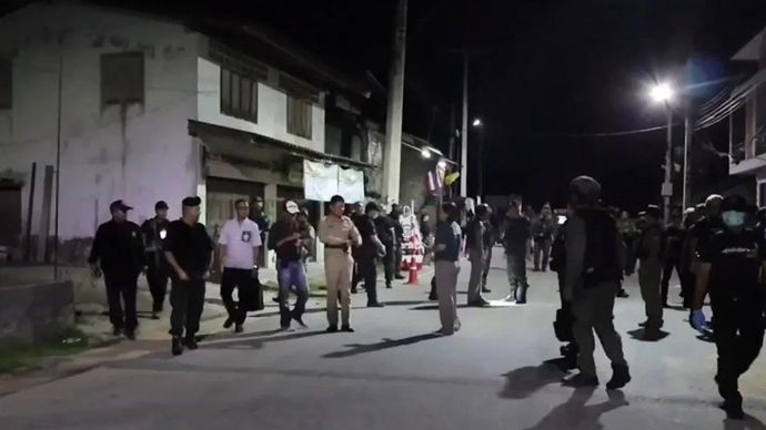 Lokasi kejadian penembakan di Narathiwat, Thailand selatan