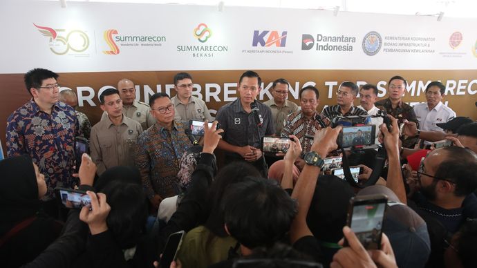 Menko AHY Resmikan Groundbreaking Stasiun Bekasi Ekstensi.
