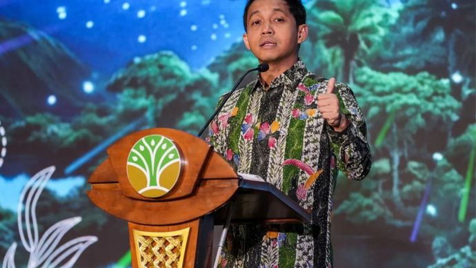 Menteri Kehutanan (Menhut) Raja Juli Antoni dalam pembukaan Sosialisasi Revisi II Rencana Kehutanan Tingkat Nasional (RKTN) 2011&ndash;2030 di Kantor Kemenhut, Jakarta, Selasa (7/7/2026).