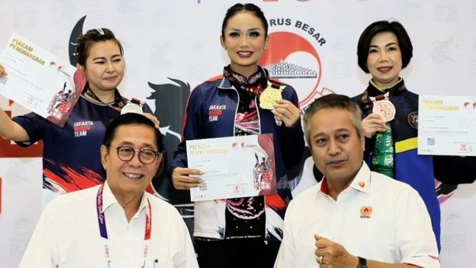 Kris Dayanti Borong Dua Medali Emas di Kejurnas Wushu Kungfu 2026